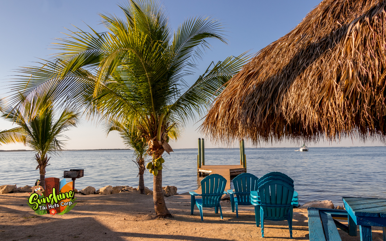 Natural thatch roof material for tiki huts in Homestead, FL.