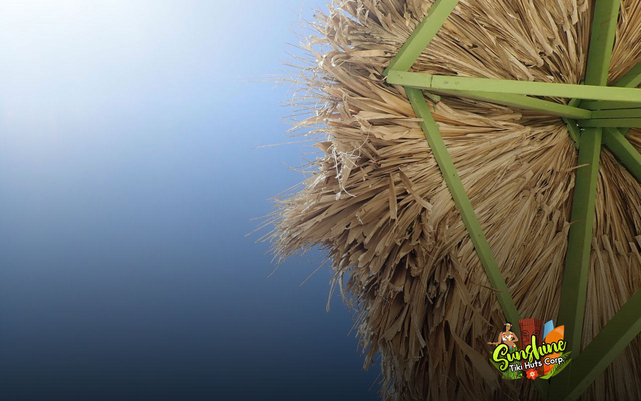 Rethatching and weatherproofing a Tiki hut in Florida for durability.